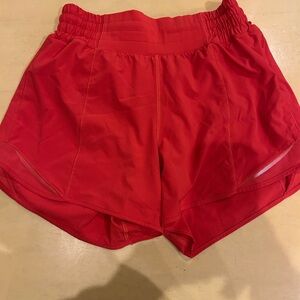 Lululemon Athletica Vibrant Red Athletic Shorts